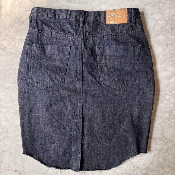 One Teaspoon High Waist Distressed Raw Hem Denim Skirt Size 30 Fall Outfit - Picture 2 of 10